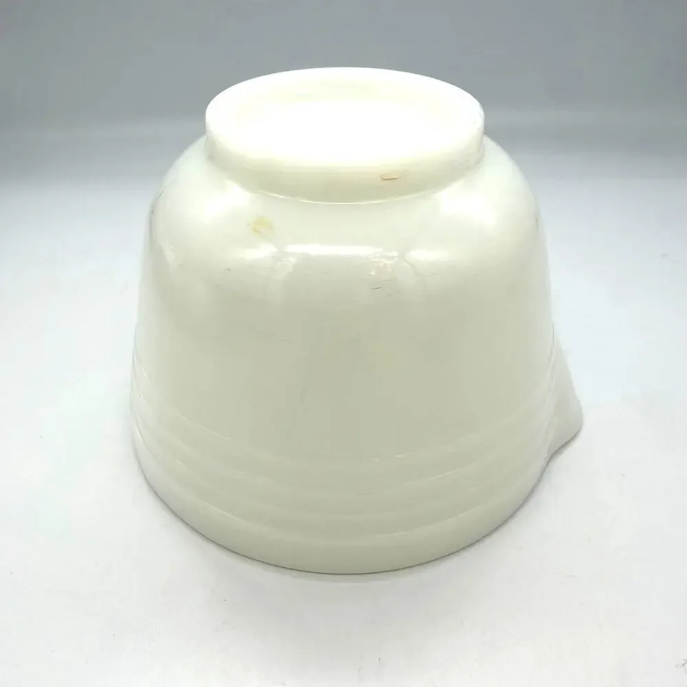 Vintage Pyrex Hamilton Beach White Milk Glass Ribbed Mixing Bowl 6.25